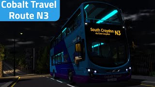 Roblox Croydon  Cobalt Travel  Route N3 [upl. by Anirazc]