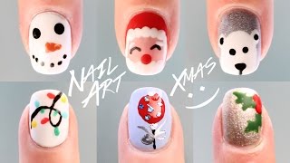 6 IDEAS PARA DECORAR TUS UÑAS EN NAVIDAD  SIN HERRAMIENTAS Y EN MENOS DE 5 MINUTOS [upl. by Fleeman477]