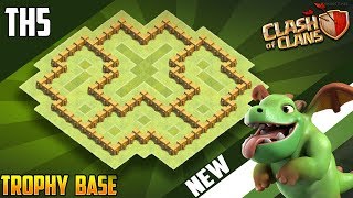 NEW Town Hall 5 TH5 TROPHYWAR Base Design 2018 COC Best Th5 Trophy Base Layout  Clash of Clans [upl. by Huei922]