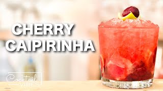 How To Make a CHERRY CAIPIRINHA  1Minute Cocktail Recipes [upl. by Ching]