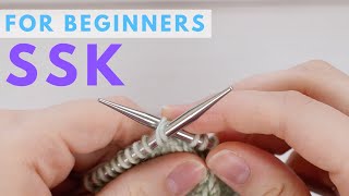 SSK Decrease for Beginners  Easy Beginner Knitter Decrease [upl. by Libove]