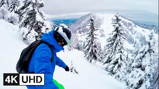 🔥 4K Drone  Extreme Freeride Snowboarding Backcountry Powder Riding amp Turns  POV amp Selfie  UHD [upl. by Gomer356]