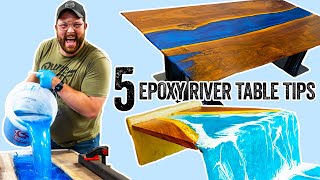 5 EPOXY River Table Tips for Beginners [upl. by Rockwell318]