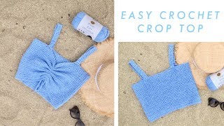 Easy Crochet Crop Top DIY Tutorial [upl. by Wallinga]