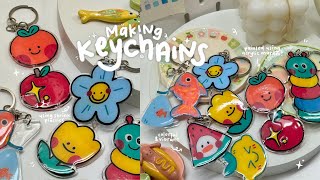 diy shrink plastic keychains  GIVEAWAY 🍋🌷🍎 [upl. by Sucramat730]