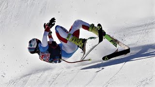 Swiss skier Urs Kryenbuehl crashes on final jump in Kitzbuehel downhill  NBC Sports [upl. by Abbottson453]