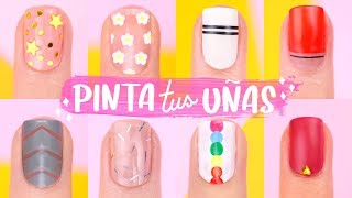 8 IDEAS PARA PINTAR TUS UÑAS BONITAS Diseños FACILES  Tutoriales Belen [upl. by Zakarias]