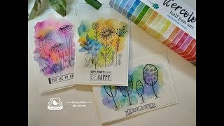 Pretty and Simple Watercolour Doodle Cards [upl. by Nodyl]