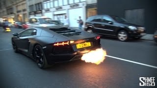 CRAZY FLAMES  Matte Black Lamborghini Aventador [upl. by Sawyere]