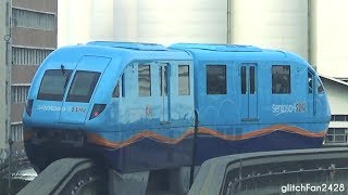 Sentosa Blue Monorail from S4 Beach Stn to S1 Sentosa Stn  Hitachi Small type Monorail [upl. by Crichton]