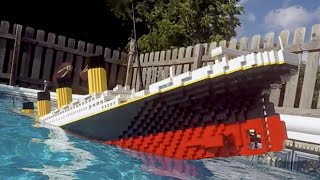 Sinking LEGO Titanic 7 foot model [upl. by Basso]