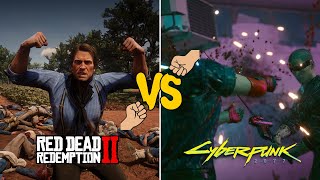 Cyberpunk 2077 Gore Vs Red Dead Redemption 2 Gore  Blood amp Gore Comparison [upl. by Grekin]