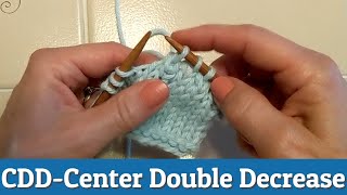 CDD Center Double Decrease Knitting Technique [upl. by Proudfoot]