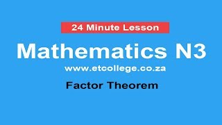 Mathematics N3 Factor theorem [upl. by Picardi]