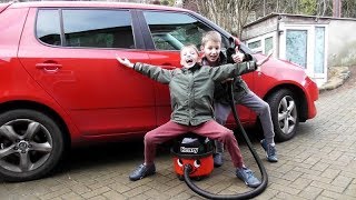 Boys VACUUMING DIRTY CAR Carpets  Henry the Hoover ASMR SOUND Numatic Vacuum Cleaner DEMONSTRATION [upl. by Marcy]