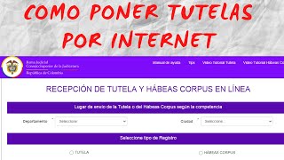 🔴 COMO PONER TUTELAS POR INTERNET [upl. by Mckeon741]