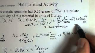 Radioactivity Activity and HalfLife Calculation [upl. by Tati]