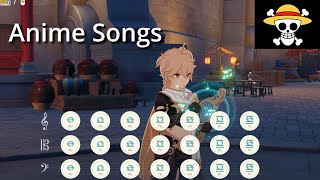 5 anime songs made easy Genshin Impact Windsong Lyre [upl. by Jecoa]