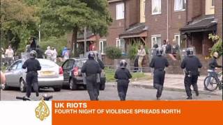 UK riots Fourth night of violence spreads north [upl. by Torrey]