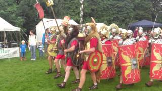 Roman Reenactment at the Amphitheatre in Caerleon Marching In [upl. by Broida]