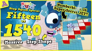 Massive Numberblocks Step Squad 1540 vs Fifteen Super Secret JET [upl. by Pail]