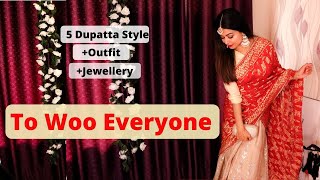 5 Dupatta Draping Styles You MUST Try  How To Wear Dupatta this Wedding Season  GulzBeauty [upl. by Elrem]