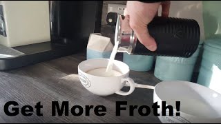 How to Get More Froth from Your Nespresso Coffee Aeroccino  Nespresso tips and help [upl. by Aihtela]