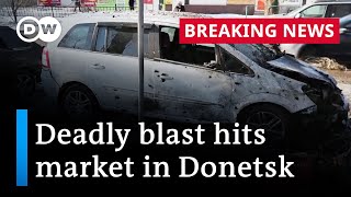 Authorities At least 25 people killed in Donetsk attack  DW News [upl. by Eltsirhc]