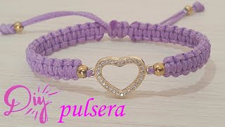 DIY COMO HACER PULSERA CORAZON PARA PAREJAS  AMISTAD  VENDER FACIL Y BONITA [upl. by Crow]