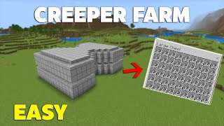 SIMPLE Ground Level Creeper Farm In Minecraft Bedrock 118 easy [upl. by Nwahsyar]