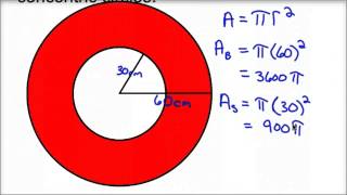 Area of Shaded Region Concentric Circles [upl. by Araz]