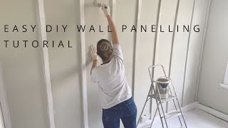 EASY AT HOME DIY WALL PANELLING TUTORIAL FOR A STATEMENT WALL [upl. by Atinob768]