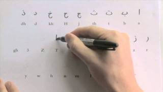 How to write the Arabic alphabet  free worksheet slow version [upl. by Rekyr]