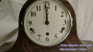 1930s Mantle Clock Westminster Chimes [upl. by Airb]