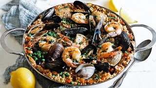 Spanish Paella Recipe with Seafood [upl. by Acsehcnarf]