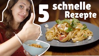 5 schnelle Rezepte in unter 10 Minuten  vegetarisch und abwechslungsreich [upl. by Sidky901]