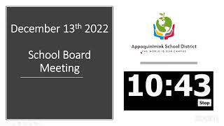 12132022 Appoquinimink School Board Meeting [upl. by Dyna]