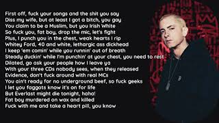 Eminem  Quitter Everlast Diss Lyrics HQ [upl. by Tlaw43]