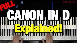 HOW TO PLAY quotCANON IN Dquot BY PACHELBEL PIANO TUTORIAL LESSON [upl. by Saravat]