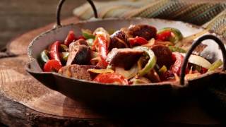 Recipe Italian Sausage Pepper amp Onion Skillet [upl. by Rasec]