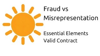 Fraud vs Misrepresentation  Other Essential Elements of a Valid Contract  CA CPT  CS amp CMA [upl. by Nally]