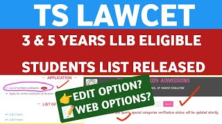 TS LAWCET Eligible Students List ReleasedStudentUpdates247 [upl. by Lenci]