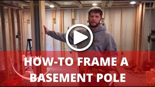 How To Frame Basement Support Poles Hiding Basement Poles [upl. by Ahsertal646]