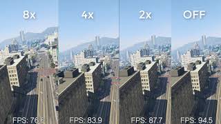 GTA V  MSAA 8x vs 4x vs 2x vs OFF  Benchmark FPS Test  i5 6600 GTX 1060 6GB  New 2019 [upl. by Venezia]