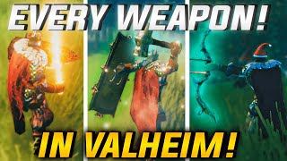 Valheim  EVERY Weapon amp How To Get Them  Weapon Showcase Fire SwordKnight Shield [upl. by Barcellona]