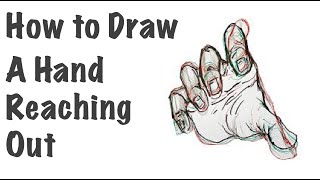 How to Draw a Hand Reaching Out  hand drawing tutorial [upl. by Senzer828]