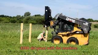 Fastest Skidsteer Fence Post Hammer Driver [upl. by Lalo]