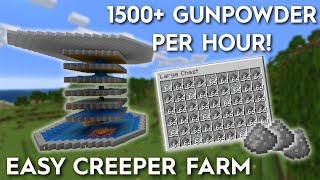 Minecraft Creeper Farm  Easy 1500 Gunpowder Per Hour [upl. by Pepin945]