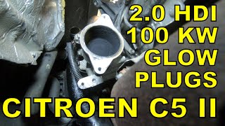 How to change glow plugs on a Citroen C5 II  20 HDI 100 KW [upl. by Yalonda326]