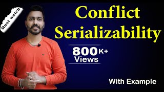 Lec84 Conflict Serializability  Precedence Graph  Transaction  DBMS [upl. by Lasala]